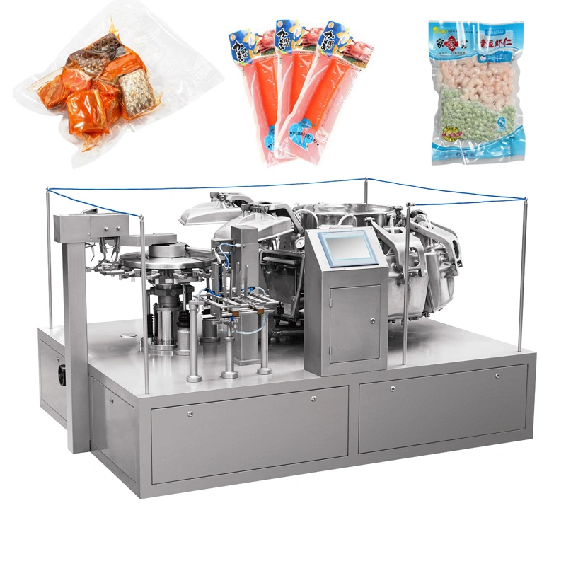 Automatic Premade Pouch Rotary Meatball Seafood Corn Vacuum Packing Machine