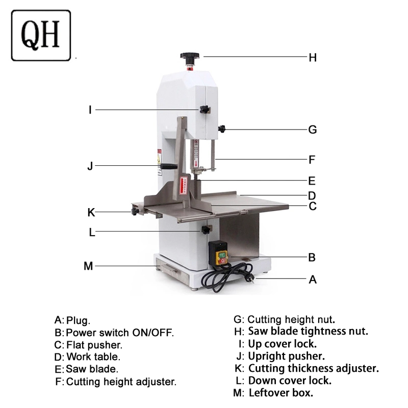 Qh260b Electric 1650 Meat Cutter Chopper Crusher Frozen Fish/Bone/Chicken/Pork/Beef/Cow/Sheep/Cutting Saw Shredding Sausage Making Processing Machine Price